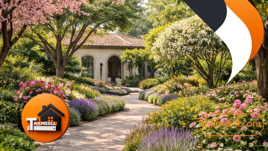 الأشجار المزهرة في الحدائق