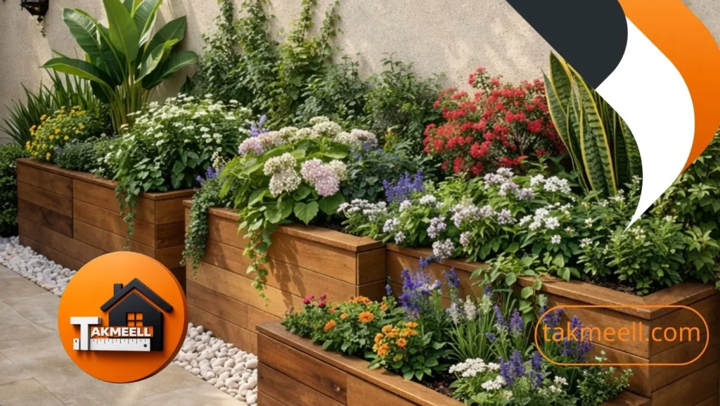 أصص مستطيلة ونباتات مناسبة للحدائق المنزلية الصغيرة